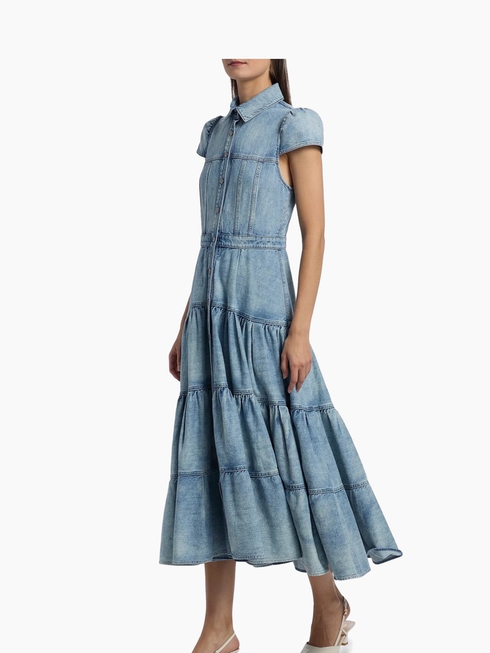 ALICE + OLIVIA

Patsy Denim Fit & Flare Midi-Shirtdress size 12 NWT - Picture 3 of 8